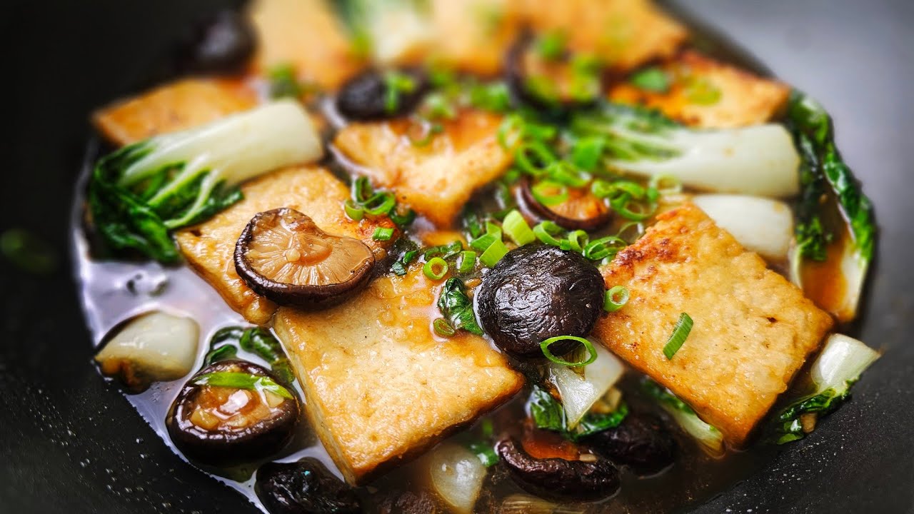 braised-tofu-puffs-with-mushrooms-recipe