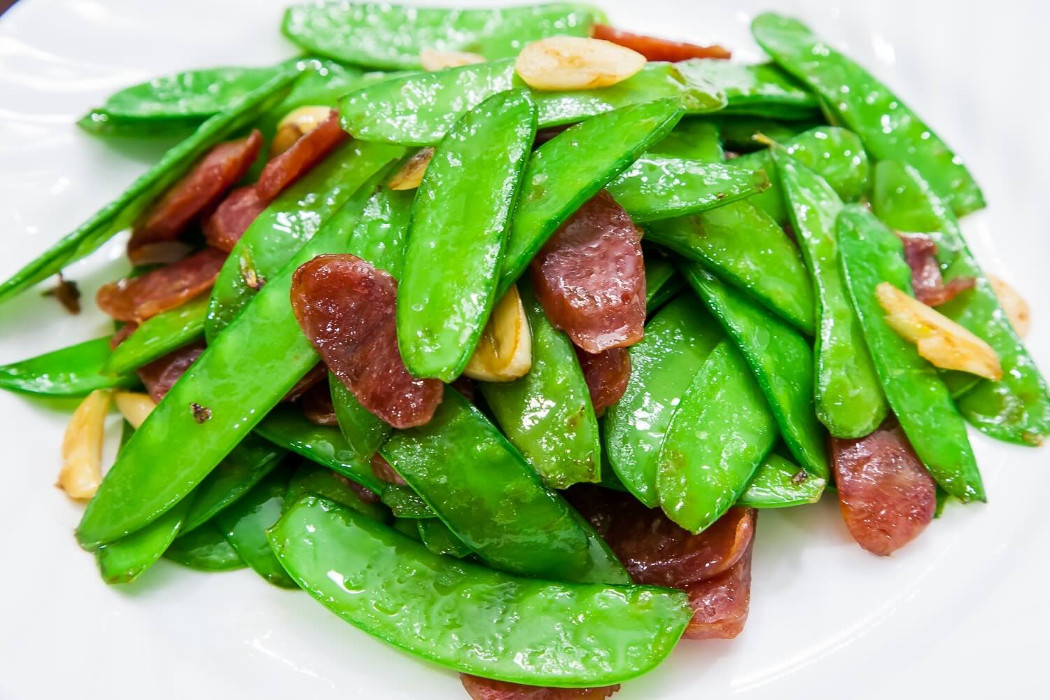 stir-fried-snow-peas-with-chinese-sausage-recipe